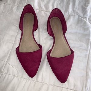 Old Navy Magenta Suede Pointy Toe Slip On Flats